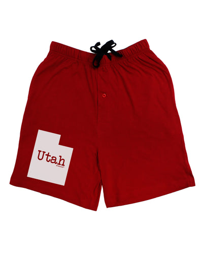 Utah - United States Shape Adult Lounge Shorts - Red or Black by TooLoud-Lounge Shorts-TooLoud-Black-Small-Davson Sales