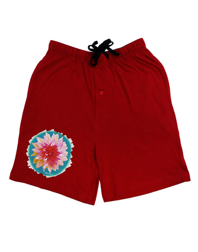 Watercolor Flower Adult Lounge Shorts-Lounge Shorts-TooLoud-Red-Small-Davson Sales