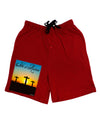 Three Crosses Sunrise - He Is Risen Adult Lounge Shorts - Red or Black by TooLoud-Lounge Shorts-TooLoud-Black-Small-Davson Sales