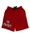 Be Proud Gay Pride - Rainbow Hearts Adult Lounge Shorts - Red or Black by TooLoud-Lounge Shorts-TooLoud-Black-Small-Davson Sales