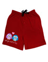 Owl You Need Is Love Adult Lounge Shorts - Red or Black by TooLoud-Lounge Shorts-TooLoud-Black-Small-Davson Sales