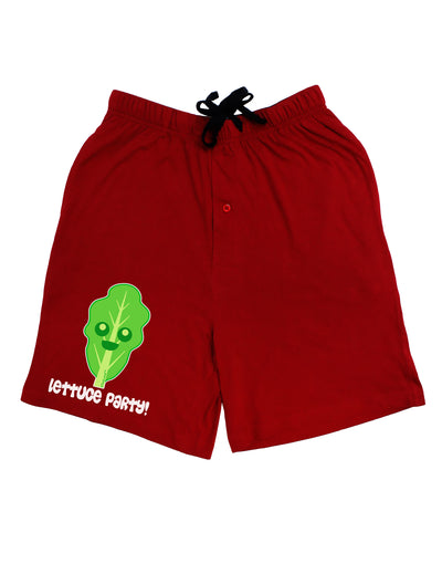 Cute Lettuce - Lettuce Party Adult Lounge Shorts - Red or Black by TooLoud-Lounge Shorts-TooLoud-Black-Small-Davson Sales