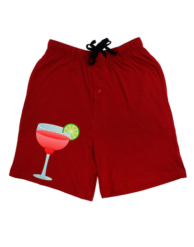 Red Margarita with Lime - Cinco de Mayo Adult Lounge Shorts - Red or Black by TooLoud-Lounge Shorts-TooLoud-Black-Small-Davson Sales