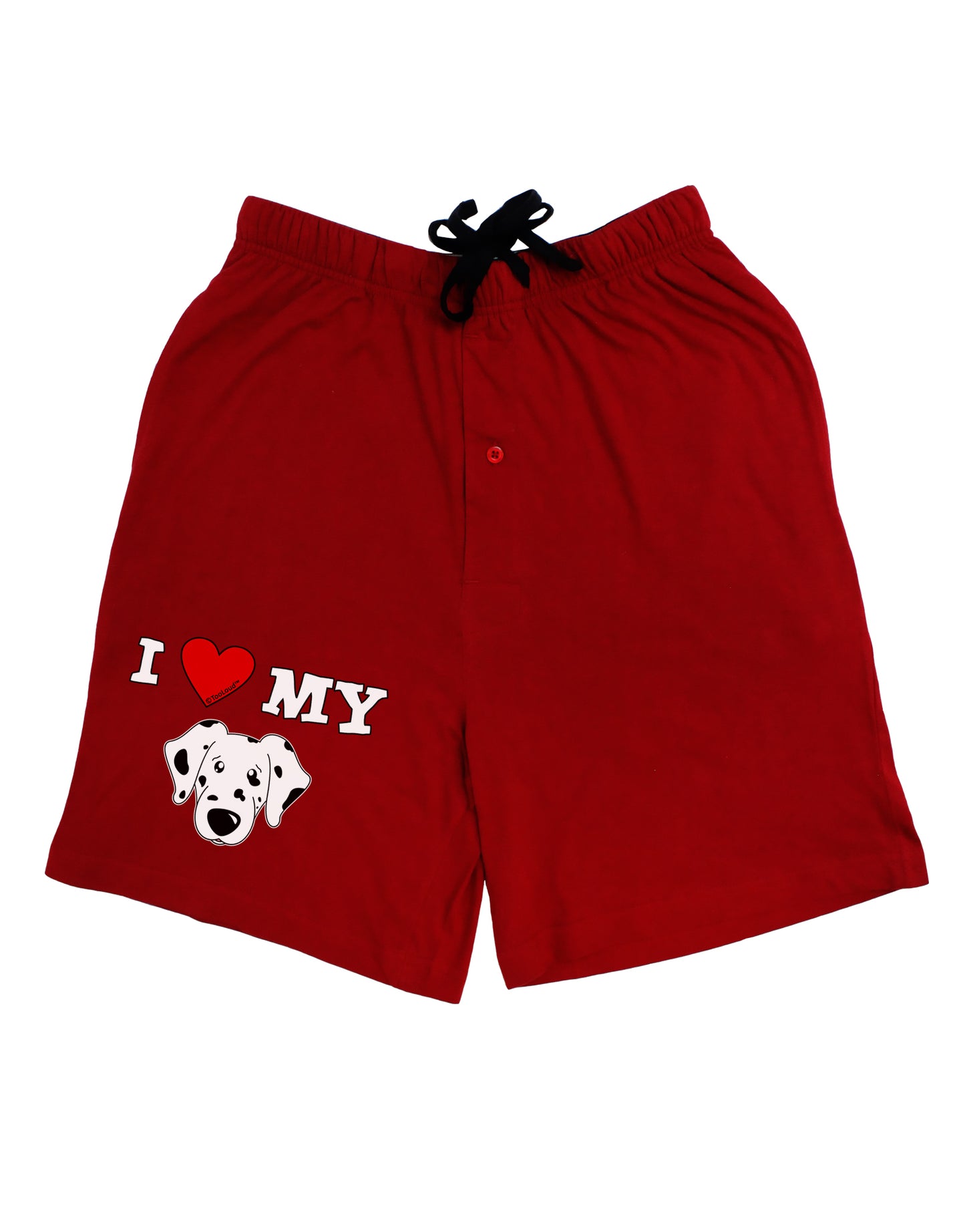 I Heart My - Cute Dalmatian Dog Adult Lounge Shorts - Red or Black by TooLoud-Lounge Shorts-TooLoud-Black-Small-Davson Sales