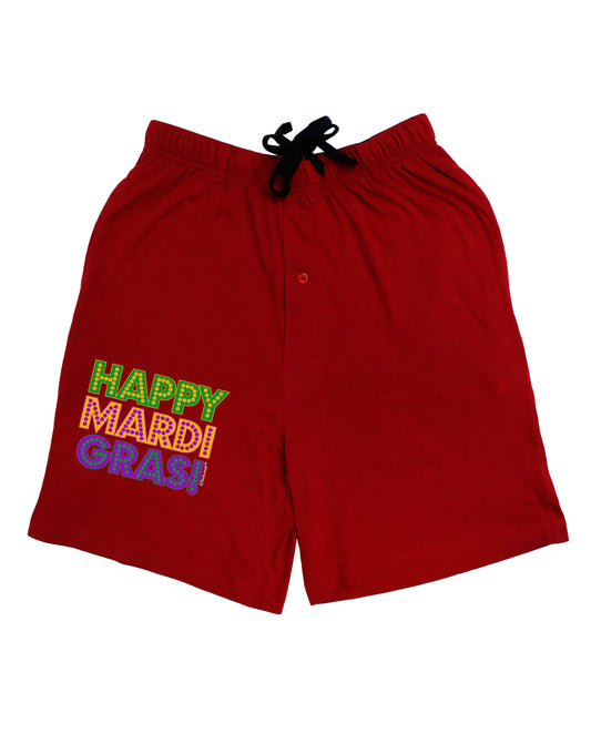 Happy Mardi Gras Text Adult Lounge Shorts - Red or Black by TooLoud-Lounge Shorts-TooLoud-Black-Small-Davson Sales