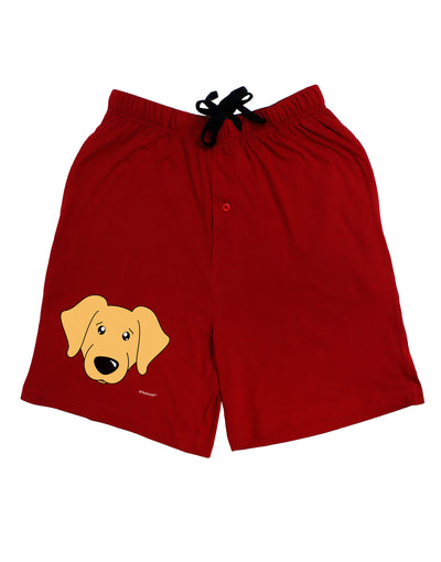 Cute Golden Retriever Dog Adult Lounge Shorts - Red or Black by TooLoud-Lounge Shorts-TooLoud-Black-Small-Davson Sales