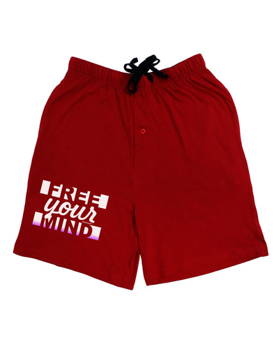 Free Your Mind Text Adult Lounge Shorts-Lounge Shorts-TooLoud-Red-Small-Davson Sales