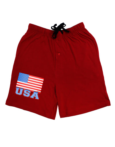 USA Flag Adult Lounge Shorts by TooLoud-Lounge Shorts-TooLoud-Red-Small-Davson Sales