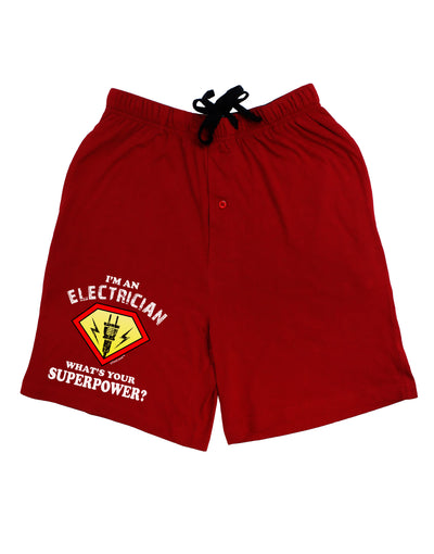 Electrician - Superpower Adult Lounge Shorts-Lounge Shorts-TooLoud-Red-Small-Davson Sales