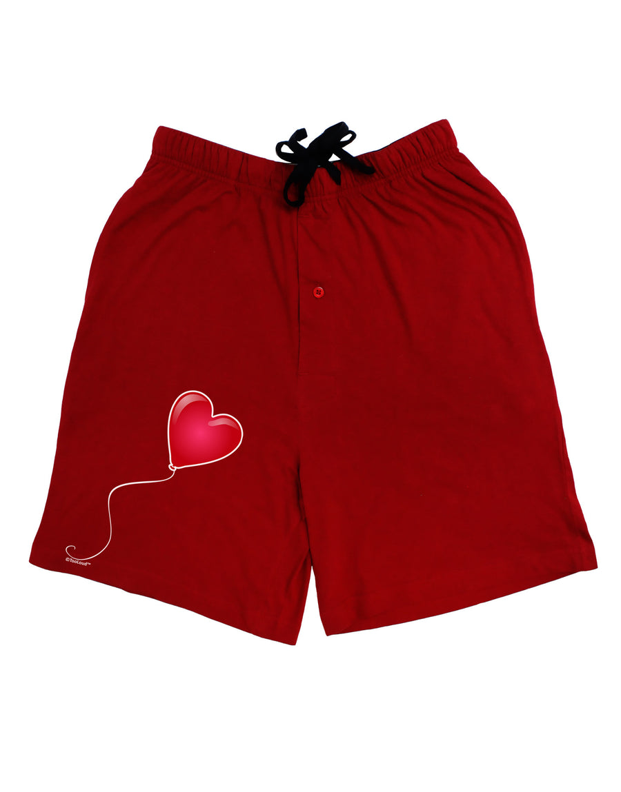 Cute Red Heart Balloon Adult Lounge Shorts - Red- Medium-Lounge Shorts-TooLoud-Davson Sales