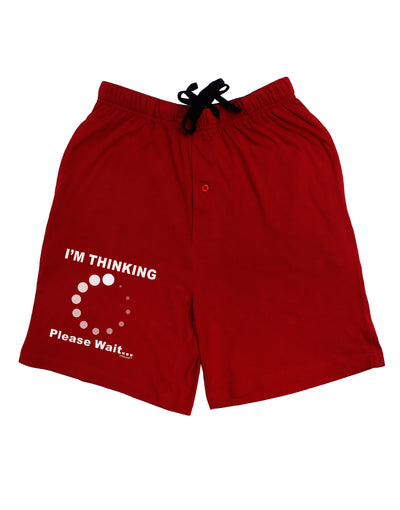 Thinking Please Wait Adult Lounge Shorts-Lounge Shorts-TooLoud-Red-Small-Davson Sales