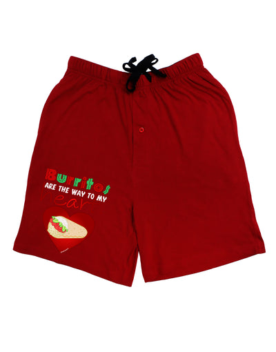 Burritos Are the Way To My Heart Adult Lounge Shorts-Lounge Shorts-TooLoud-Red-Small-Davson Sales