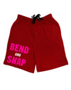 Bend and Snap Pink Text Adult Lounge Shorts - Red or Black-Lounge Shorts-TooLoud-Red-Small-Davson Sales