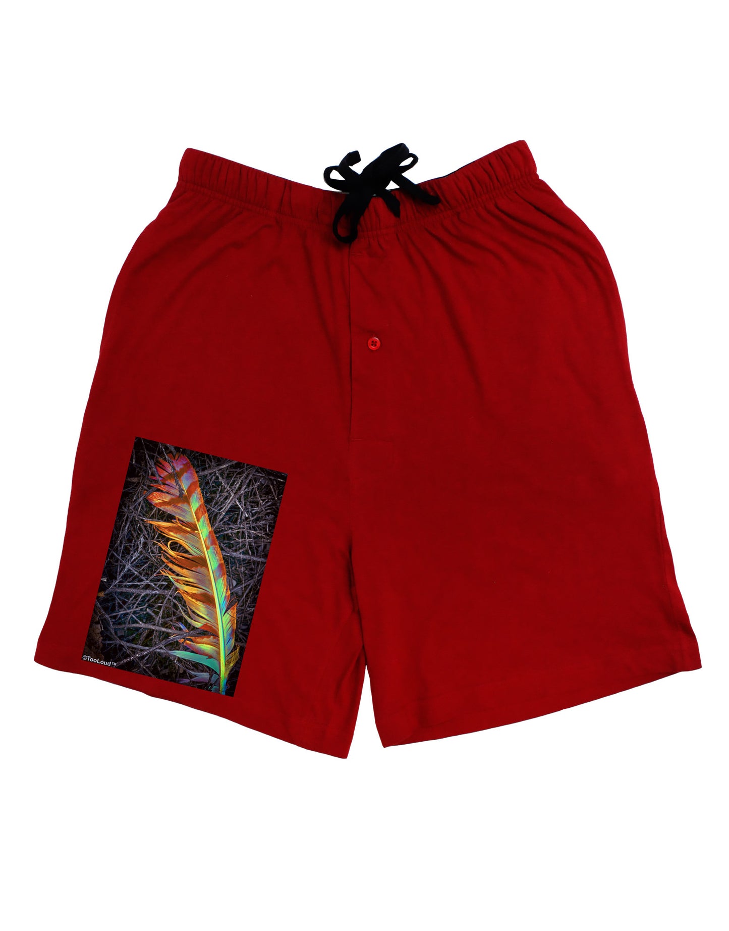 Rainbow Feather Adult Lounge Shorts-Lounge Shorts-TooLoud-Red-Small-Davson Sales