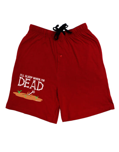 Sleep When Dead Adult Lounge Shorts-Lounge Shorts-TooLoud-Red-Small-Davson Sales