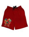 Paint Splash Palm Trees Adult Lounge Shorts-Lounge Shorts-TooLoud-Red-Small-Davson Sales