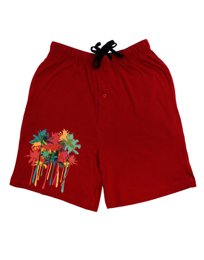 Paint Splash Palm Trees Adult Lounge Shorts-Lounge Shorts-TooLoud-Red-Small-Davson Sales