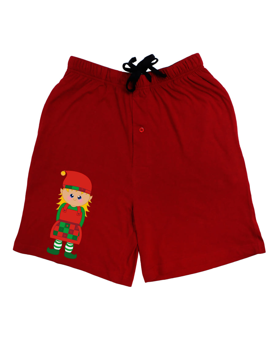 Cute Christmas Elf Girl Adult Lounge Shorts - Red or Black-Lounge Shorts-TooLoud-Red-Small-Davson Sales