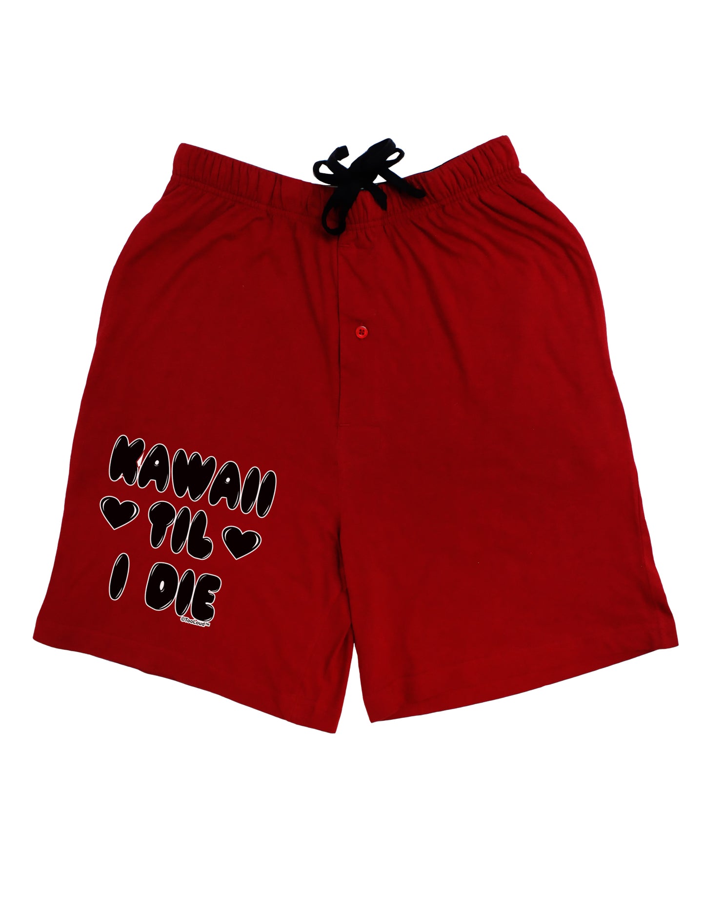 Kawaii Til I Die - Design Adult Lounge Shorts - Red or Black by TooLoud-Lounge Shorts-TooLoud-Black-Small-Davson Sales