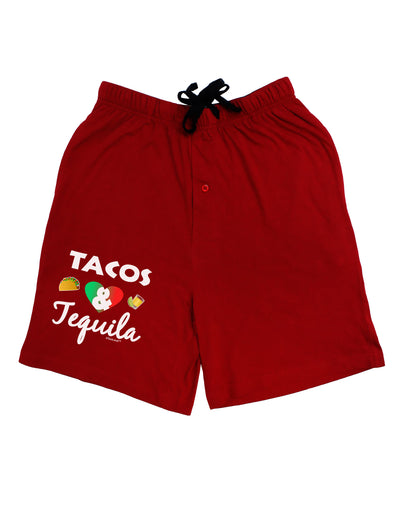 Tacos & Tequila Adult Lounge Shorts-Lounge Shorts-TooLoud-Red-Small-Davson Sales