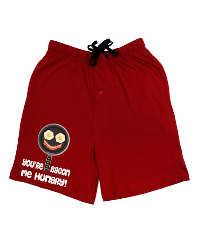 You're Bacon Me Hungry Adult Lounge Shorts - Red or Black by TooLoud-Lounge Shorts-TooLoud-Black-Small-Davson Sales