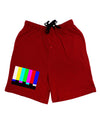 Color Bars Test Signal Adult Lounge Shorts - Red or Black by TooLoud-TooLoud-Red-Small-Davson Sales