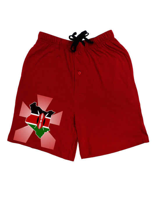 Kenya Flag Design Adult Lounge Shorts-Lounge Shorts-TooLoud-Red-Small-Davson Sales