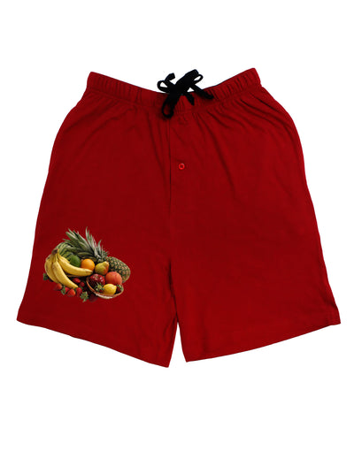 Fruit Basket Still Life Adult Lounge Shorts-Lounge Shorts-TooLoud-Red-Small-Davson Sales