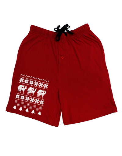 Humping Gay Reindeer Adult Lounge Shorts-Lounge Shorts-TooLoud-Red-Small-Davson Sales