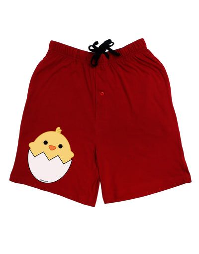 Cute Hatching Chick Design Adult Lounge Shorts - Red or Black by TooLoud-Lounge Shorts-TooLoud-Red-Small-Davson Sales