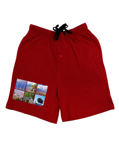 Palm Springs Square Collage Adult Lounge Shorts-Lounge Shorts-TooLoud-Red-Small-Davson Sales