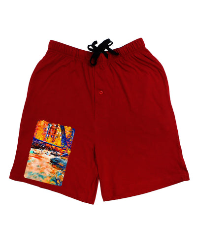 Mt Shavano Colorado Watercolor Adult Lounge Shorts-Lounge Shorts-TooLoud-Red-Small-Davson Sales