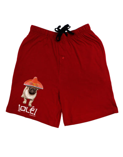 Pug Dog with Pink Sombrero - Ole Adult Lounge Shorts by TooLoud-Lounge Shorts-TooLoud-Black-Small-Davson Sales