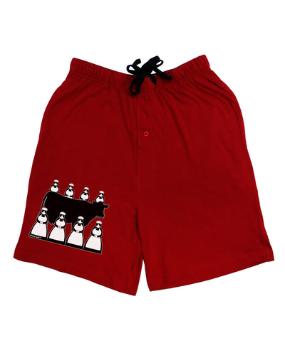 Eight Maids A Milking Adult Lounge Shorts-Lounge Shorts-TooLoud-Red-Small-Davson Sales