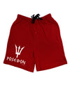 Trident of Poseidon with Text - Greek Mythology Adult Lounge Shorts - Red or Black by TooLoud-Lounge Shorts-TooLoud-Black-Small-Davson Sales