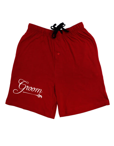 TooLoud Groom Dark Adult Lounge Shorts-Lounge Shorts-TooLoud-Red-Small-Davson Sales