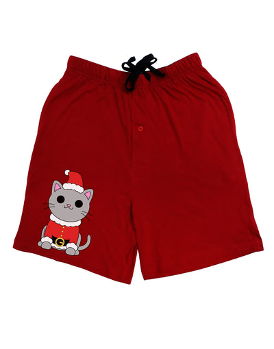 Mr. Whiskerton Santa Suit - Christmas Adult Lounge Shorts - Red or Black by TooLoud-Lounge Shorts-TooLoud-Black-Small-Davson Sales