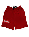 Bruh Text Only Adult Lounge Shorts-Lounge Shorts-TooLoud-Red-Small-Davson Sales