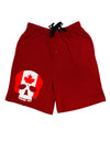 Skull Flag Canada Adult Lounge Shorts-Lounge Shorts-TooLoud-Red-Small-Davson Sales