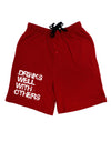 Drinks Well With Others Adult Lounge Shorts - Red or Black by TooLoud-Lounge Shorts-TooLoud-Black-Small-Davson Sales