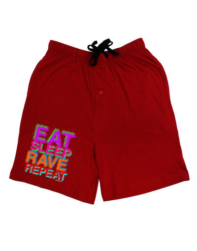 Eat Sleep Rave Repeat Color Adult Lounge Shorts by TooLoud-Lounge Shorts-TooLoud-Black-Small-Davson Sales