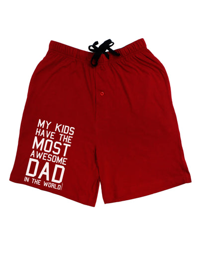 My Kids Have the Most Awesome Dad in the World Adult Lounge Shorts-Lounge Shorts-TooLoud-Red-Small-Davson Sales