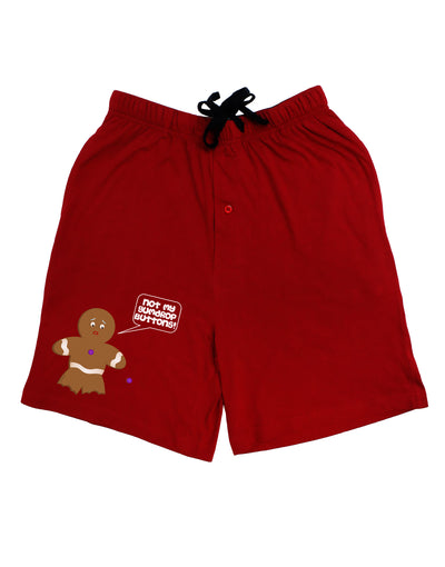 Not My Gumdrop Buttons Gingerbread Man Christmas Adult Lounge Shorts - Red or Black-Lounge Shorts-TooLoud-Red-Small-Davson Sales