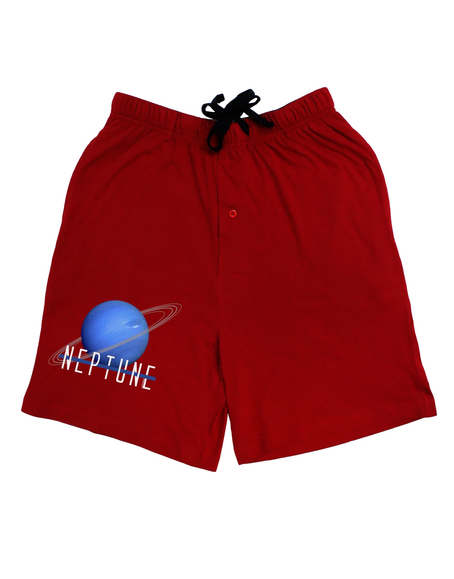 Planet Neptune Text Dark Adult Lounge Shorts-Lounge Shorts-TooLoud-Red-Small-Davson Sales