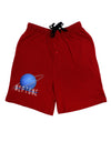 Planet Neptune Text Dark Adult Lounge Shorts-Lounge Shorts-TooLoud-Red-Small-Davson Sales