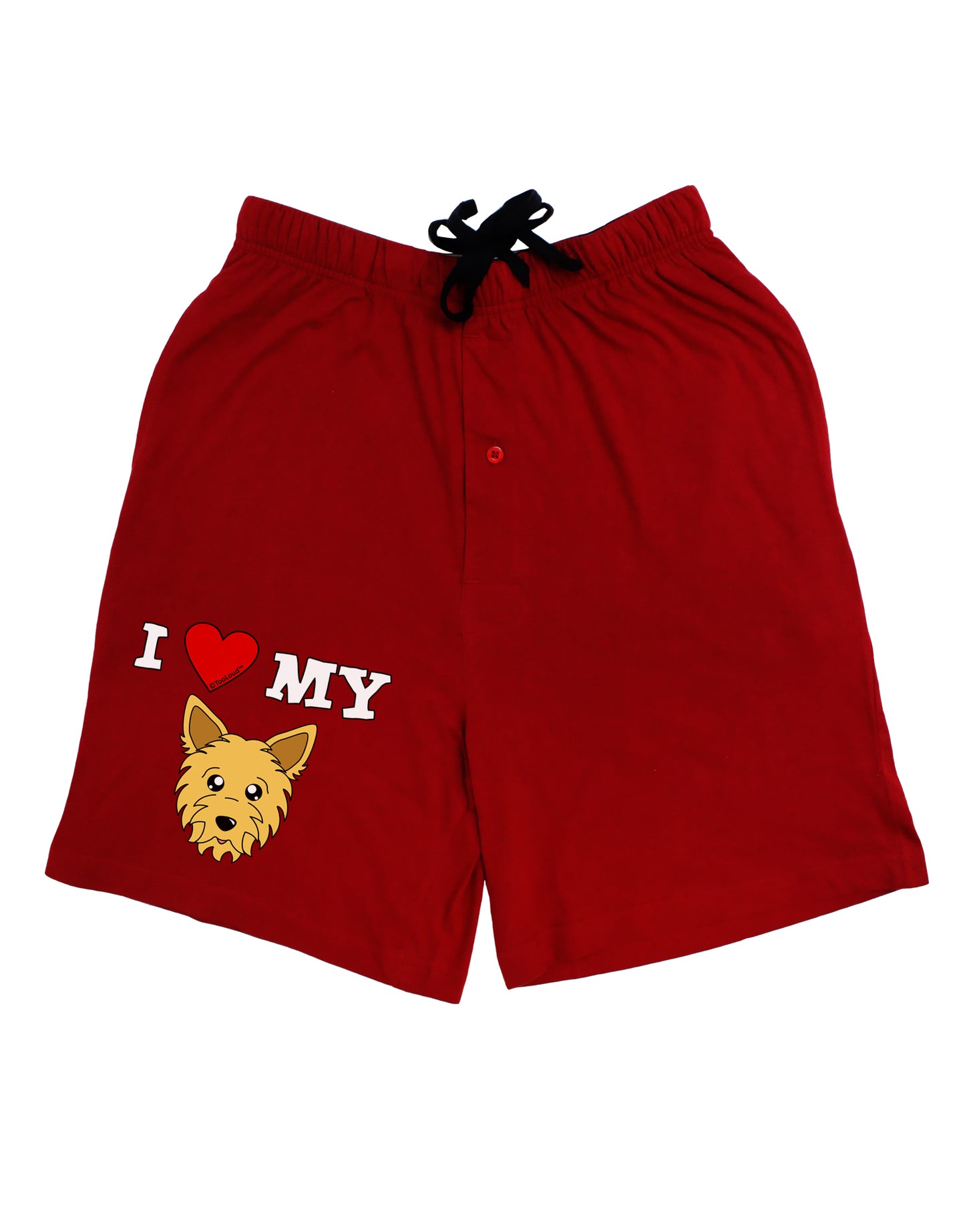 I Heart My - Cute Yorkshire Terrier Yorkie Dog Adult Lounge Shorts - Red or Black by TooLoud-Lounge Shorts-TooLoud-Black-Small-Davson Sales