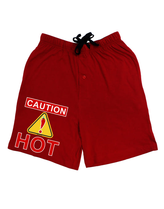 Caution Hot Chili Pepper Sign Adult Lounge Shorts - Red or Black-Lounge Shorts-TooLoud-Red-Small-Davson Sales