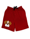 Cute Bulldog - Red Adult Lounge Shorts - Red or Black by TooLoud-Lounge Shorts-TooLoud-Black-Small-Davson Sales