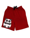 Cute Panda Bear Adult Lounge Shorts - Red or Black by TooLoud-Lounge Shorts-TooLoud-Black-Small-Davson Sales