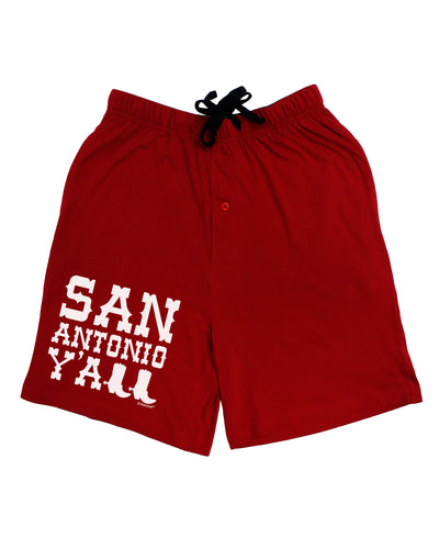 San Antonio Y'all - Boots - Texas Pride Adult Lounge Shorts - Red or Black by TooLoud-Lounge Shorts-TooLoud-Black-Small-Davson Sales